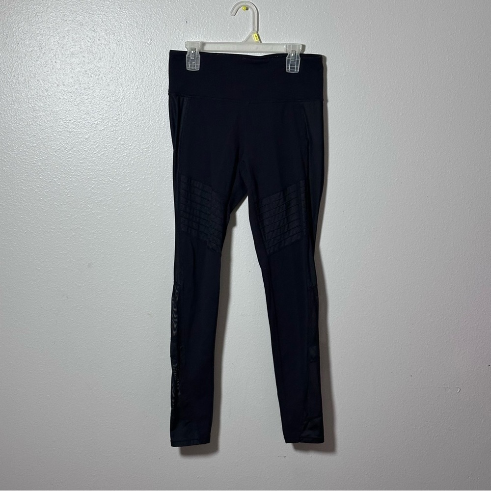 Athleta Women Black Full Length Sheer Leggings Active Size Small